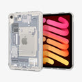ACS09163 - iPad Mini 7 Case Ultra Hybrid Zero One White showing the 
back, front and sides