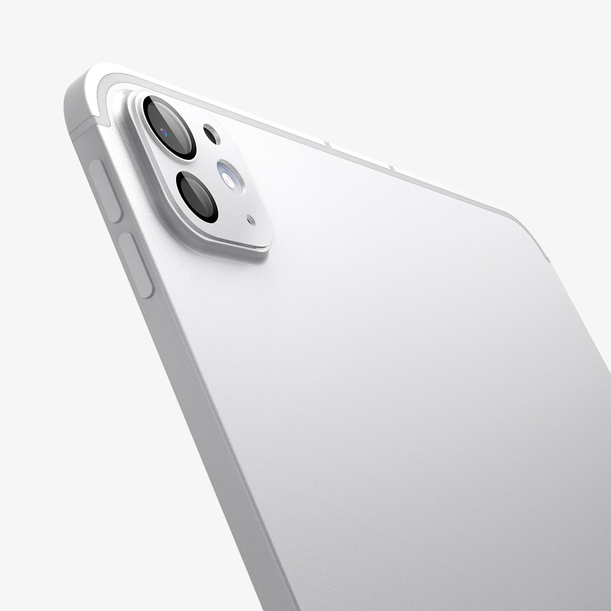 AGL07796 - iPad Pro 13-inch (2024) Optik Pro EZ Fit Lens Protector in Silver showing the back, lens protector installed