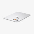 AGL07796 - iPad Pro 13-inch (2024) Optik Pro EZ Fit Lens Protector in Silver showing the installation tray hovering above the lens protector and the device