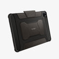 ACS01025 - iPad Pro 11-inch (2022) Rugged Armor Pro in Gunmetal showing the back and partial side