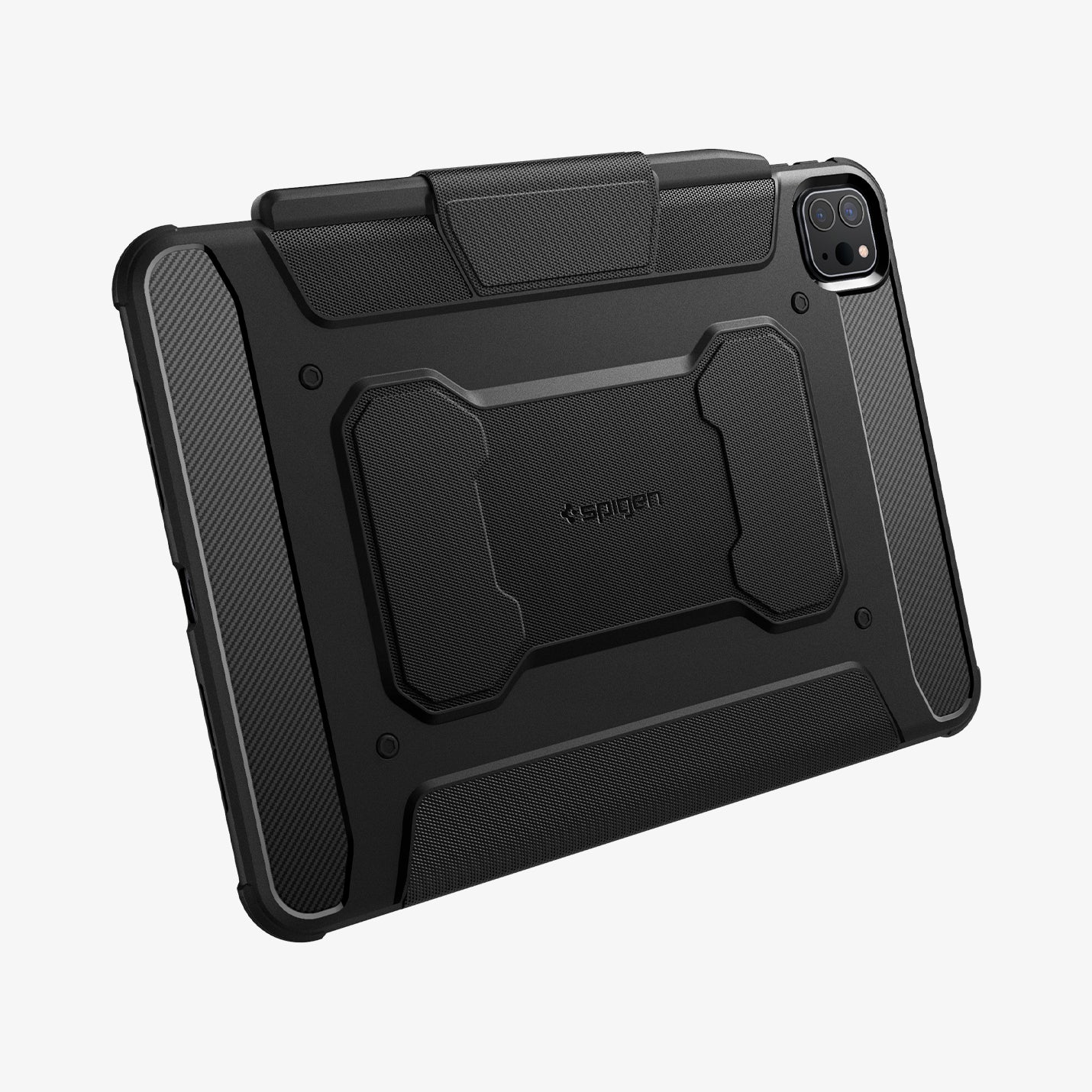 ACS07017 - iPad Pro 11-inch Case Rugged Armor Pro in Black showing the back in landscape position