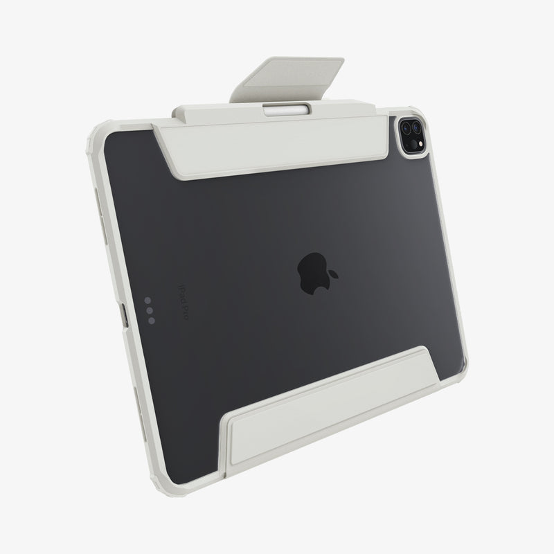 ACS07014 - iPad Pro 12.9-inch Case Air Skin Pro in Gray showing the back and bottom with cover flap open