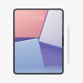 AGL07794 - iPad Pro 12.9-inch Paper Touch EZ Fit in Clear showing the front with pencil next to device