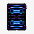 ACS01024 - iPad Pro 11-inch Case Rugged Armor Pro in Black showing the front of the device case opened with s-pen attached