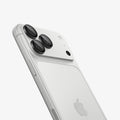 AGL12043 - iPhone 18 Pro Max / iPhone 18 Pro Optik Pro EZ Fit Lens Protector in Dark Gray showing individual lens protectors installed over the camera lenses.