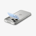 AGL12037 - iPhone 18 Pro Optik Pro XL EZ Fit Lens Protector in Light Blue showing the lens protector aligned above the camera area before installation.