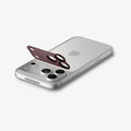 AGL12036 - iPhone 18 Pro Optik Pro XL EZ Fit Lens Protector in Dark Cherry showing the lens protector aligned above the camera area before installation.