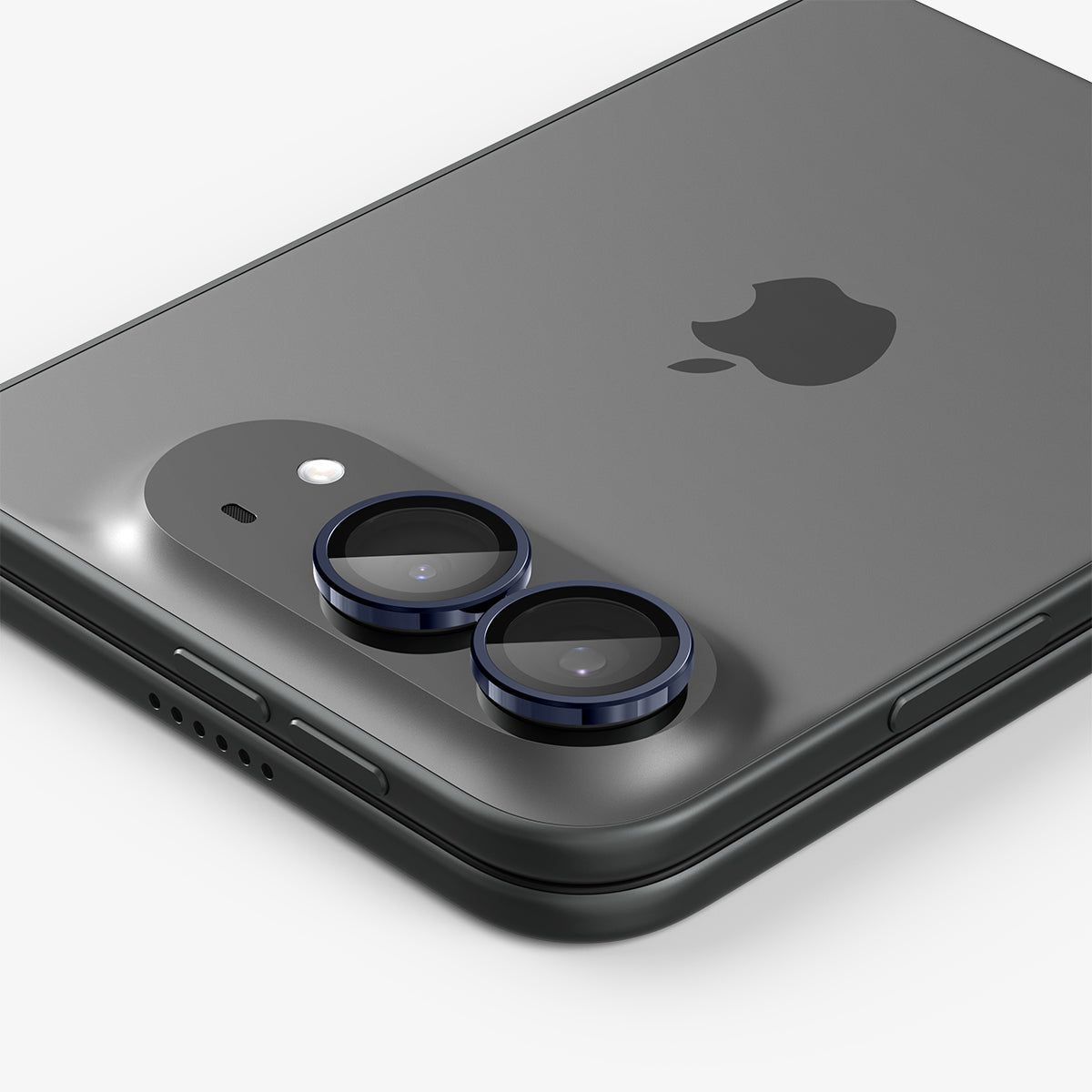 AGL12011 - iPhone Duo Optik Pro EZ Fit Lens Protector in Night Sky showing a close-up view of the dual camera lenses with individual lens protectors installed