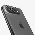 AGL12012 - iPhone Duo Optik Pro EZ Fit Lens Protector in Star White showing the installed lens protectors closely fitted around both camera lenses