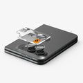 AGL12012 - iPhone Duo Optik Pro EZ Fit Lens Protector in Star White showing the EZ Fit Optik Pro tray aligned above the camera lenses for easy installation