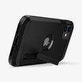 076CS27190 - iPhone 11 Tough Armor in XP Black showing the device propped up horizontally by built in kickstand