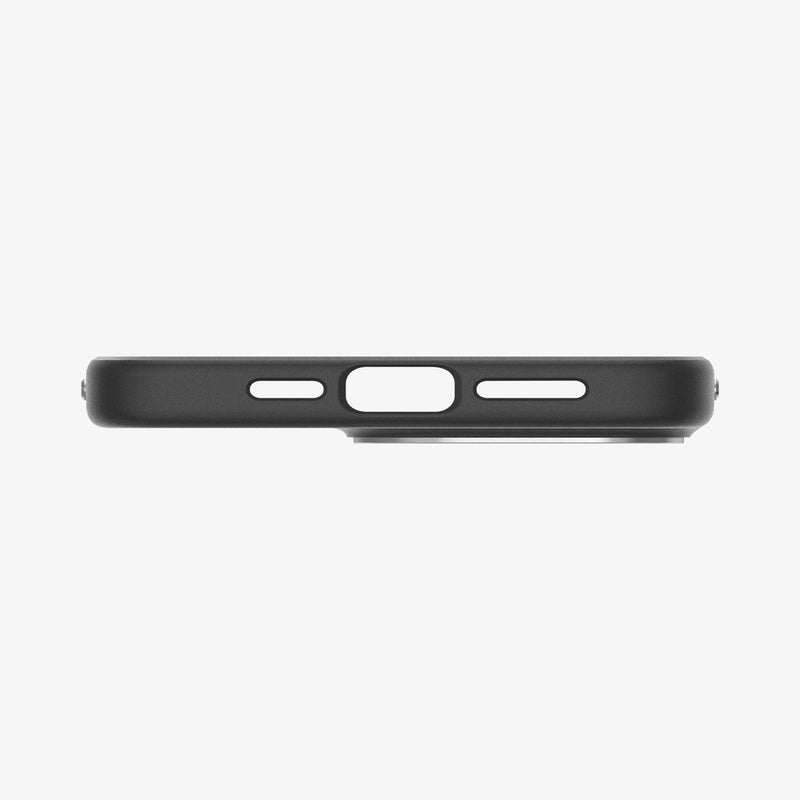 ACS07044 - iPhone 15 Pro Max Case Enzo Aramid (MagFit) in matte black showing the bottom