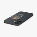 AGL07921 - iPhone 16 Plus / iPhone 16 Optik Pro EZ Fit Lens Protector in Black showing the ez fit tray and lens protector hovering above the camera lens