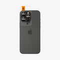 AGL08862 - iPhone 16 Pro Max Optik Pro EZ Fit Lens Protector in Desert Titanium showing the back with ez fit tray installed onto the camera lens