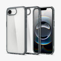 ACS09531 - iPhone 16e Case Ultra Hybrid in Space Crystal showing the back, inner, front and partial sides