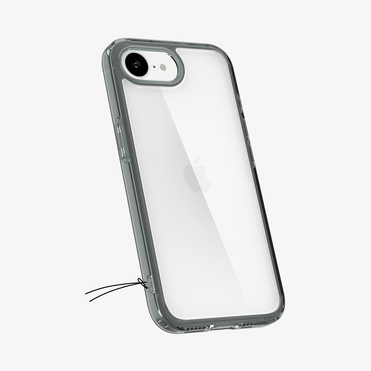 ACS09531 - iPhone 16e Case Ultra Hybrid in Space Crystal showing the back and partial side with keyholder string attached