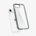ACS09531 - iPhone 16e Case Ultra Hybrid in Space Crystal showing the back, hovering in front of the device