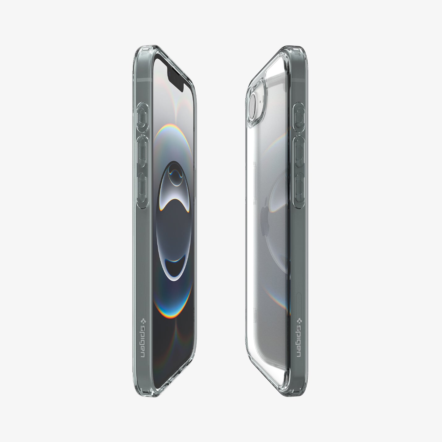ACS09531 - iPhone 16e Case Ultra Hybrid in Space Crystal showing the partial front, partial back and sides devices facing each other