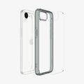 ACS09531 - iPhone 16e Case Ultra Hybrid in Space Crystal showing the back layer aligned with tpu frame and the device