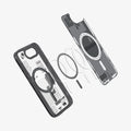 ACS09141 - iPhone 16e Case Ultra Hybrid Zero One (MagFit) in Zero One showing the inner layer hovering in front of the detached metal ring and the case