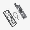 ACS09141 - iPhone 17e Case Ultra Hybrid Zero One (MagFit) in Zero One showing the inner layer hovering in front of the detached metal ring and the case