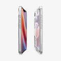 ACS09142 - iPhone 16e Case Ultra Hybrid Zero One (MagFit) in Zero One White showing the partial front, partial back and sides