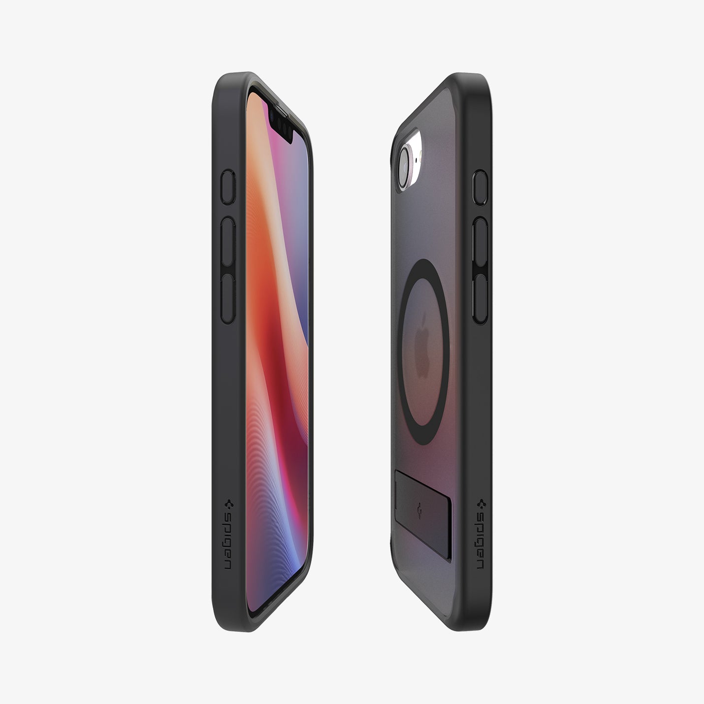 ACS09149 - iPhone 16e Case Ultra Hybrid S (MagFit) in Frost Black showing the partial front, partial back and sides