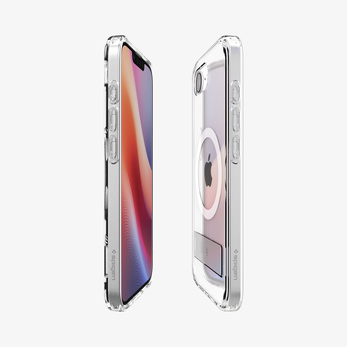 ACS09148 - iPhone 16e Case Ultra Hybrid S (MagFit) in Clear White showing the partial front, partial back and sides