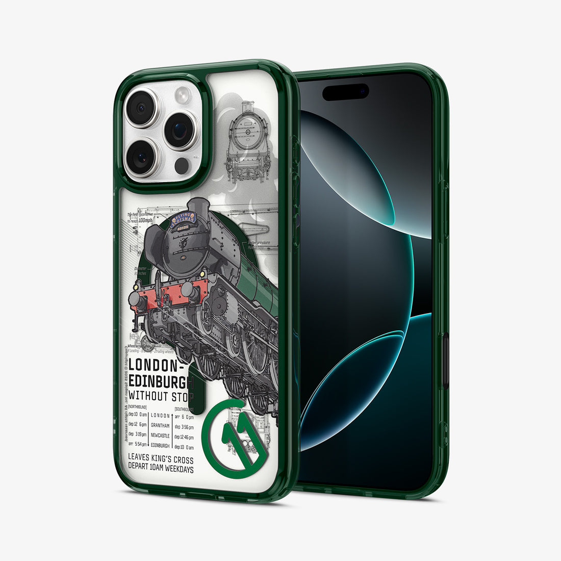 ACS09811 - iPhone 16 Pro Case c11 Series Scotsman Fir Edition (MagFit) in Scotsman Fir showing the back, partial front and sides