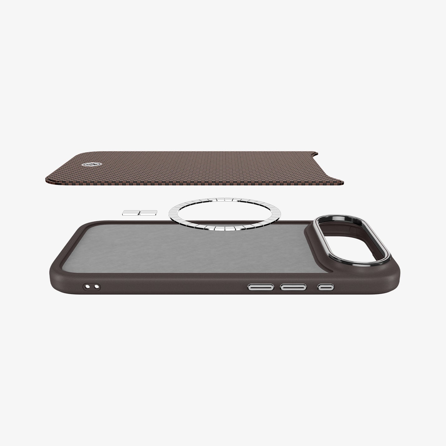 ACS10001 - iPhone 17 Air Urban Fit T (MagFit) in Mocha Brown showing the multiple layers of case