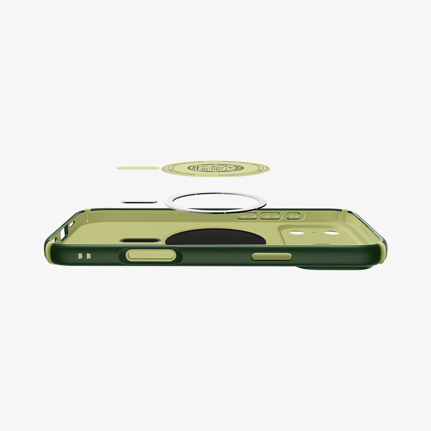 ACS09640 - iPhone 17 Pro Nano Pop Hybrid (MagFit) in Avo Green showing the multiple layers of case