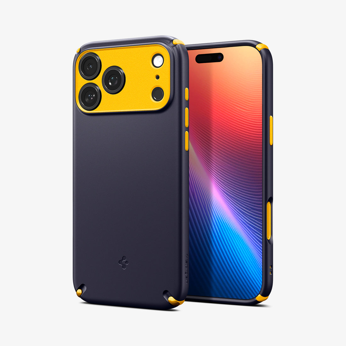 ACS09639 - iPhone 17 Pro Nano Pop Hybrid (MagFit) in Blueberry Navy showing the back and front