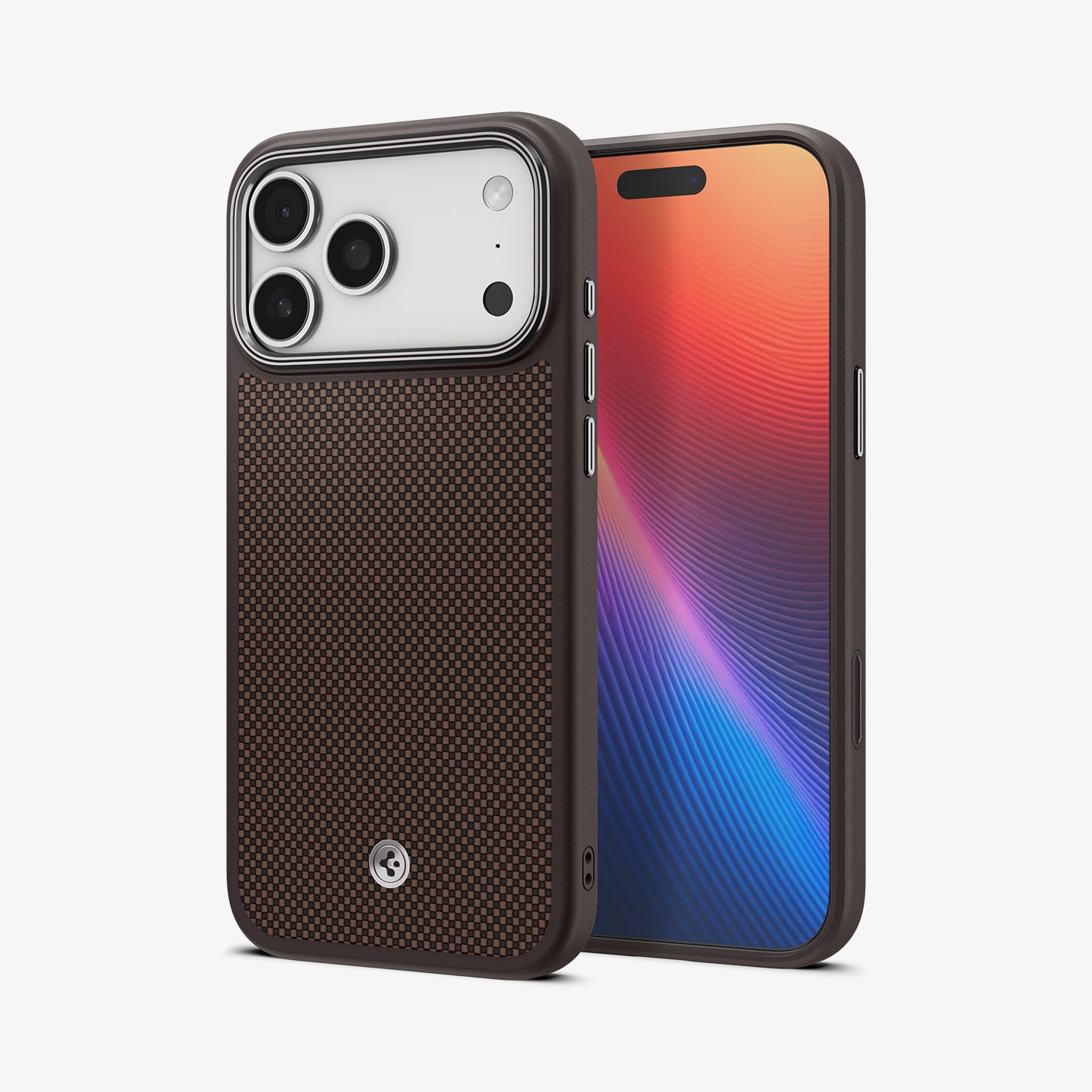ACS09641 - iPhone 17 Pro Urban Fit T (MagFit) in Mocha Brown showing the back and front
