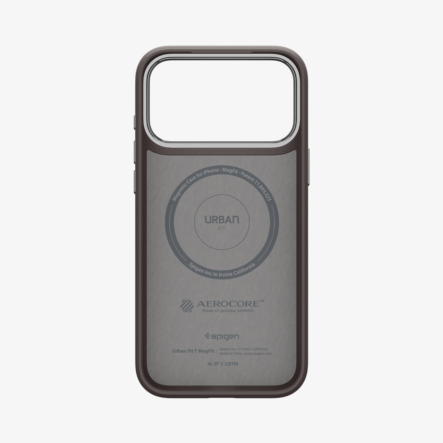ACS09641 - iPhone 17 Pro Urban Fit T (MagFit) in Mocha Brown showing the inside of case