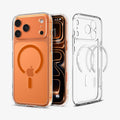 ACS11107CA - iPhone 18 Pro Max / iPhone 17 Pro Max Ultra Hybrid (MagFit) in Clear Orange showing the back, partial inner, partial front and sides