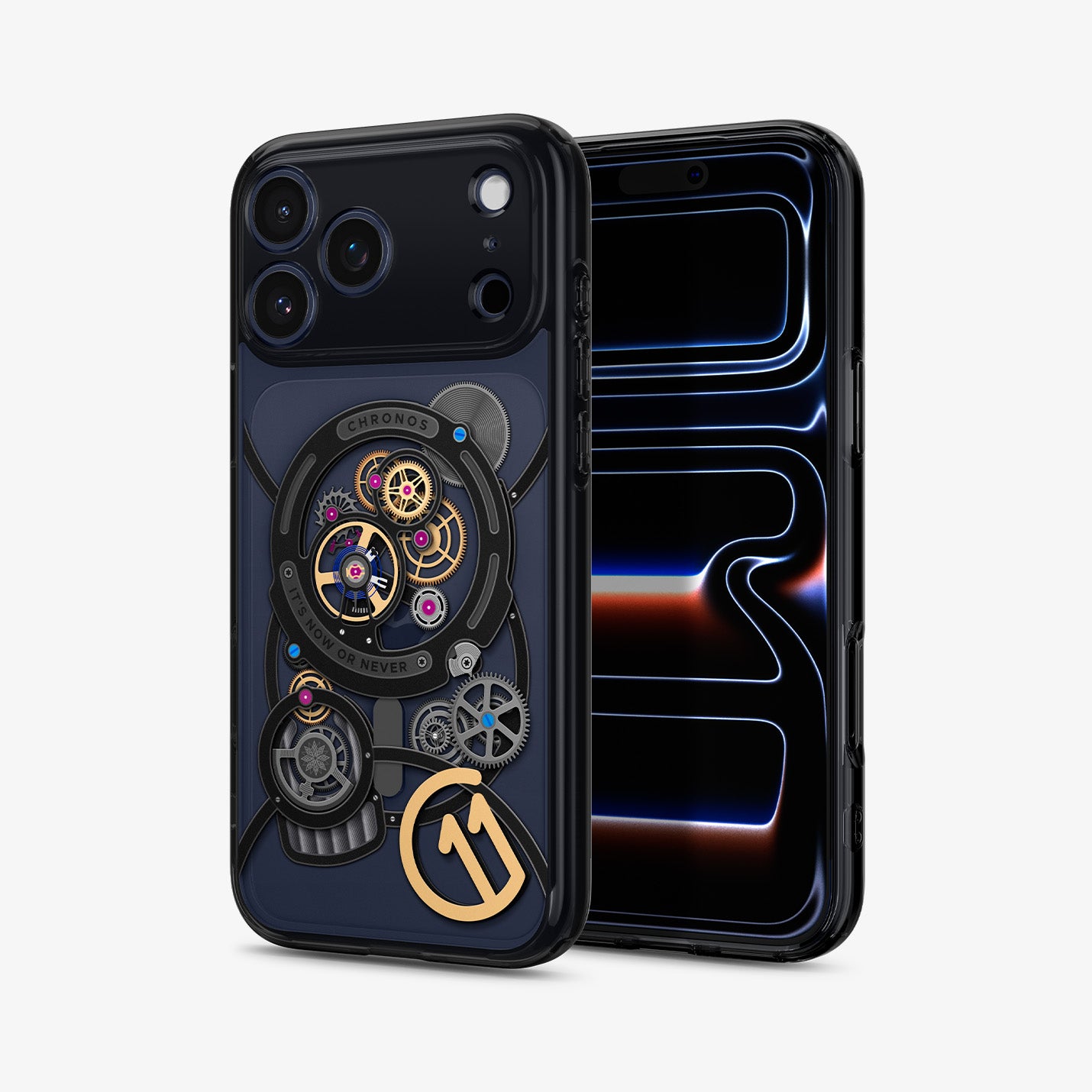 ACS10408 - iPhone 17 Pro Series Case c11 Series Chronos Edition (MagFit) showing the back and front