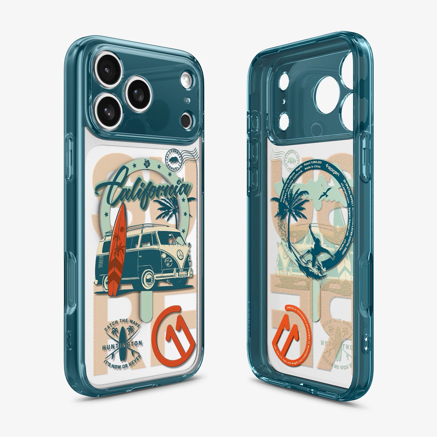 ACS10170 - iPhone 17 Pro Series Case c11 Series Huntington Edition (MagFit) showing the back, sides and inside of case