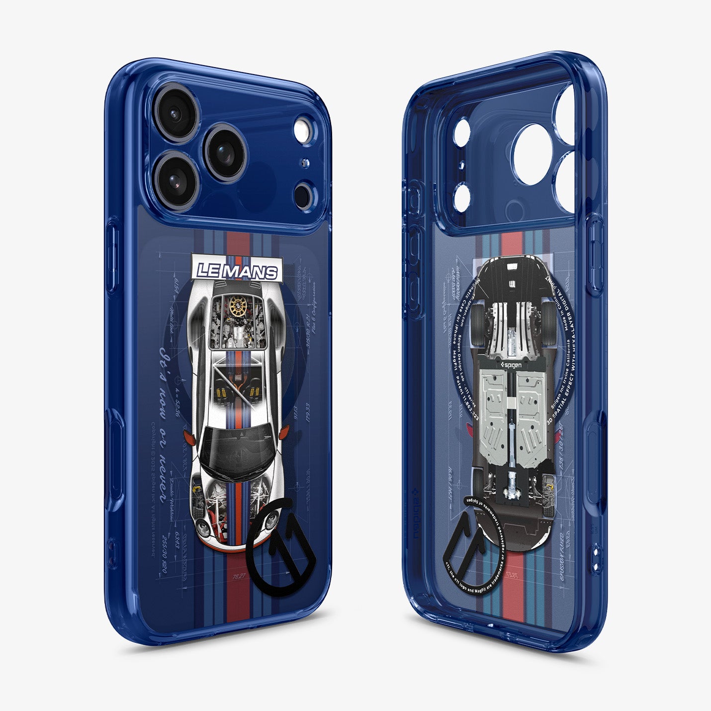ACS10412 - iPhone 17 Pro Case c11 Le Mans Edition (MagFit) showing the back, sides and inside of case