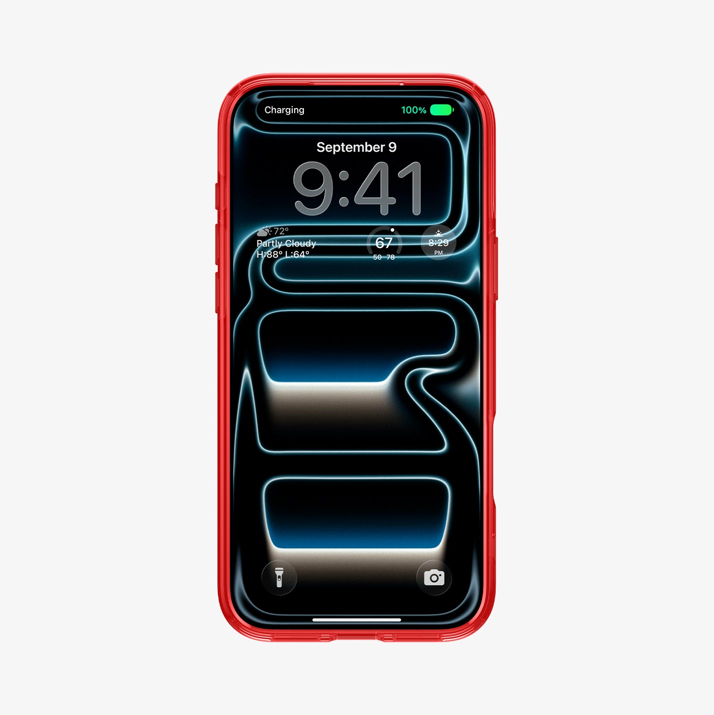 ACS11412 - Spigen C11 Blast iPhone 17 Pro Max case in Red front view showing bold red bumper frame