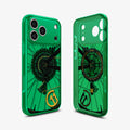 ACS11651 - Spigen Cadence C11 case for iPhone 17 Pro series in green with bicycle gear graphic, front and back view
