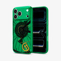 ACS11650 -  Spigen Cadence C11 green iPhone 17 Pro Max case showing back and front view with lock screen visible