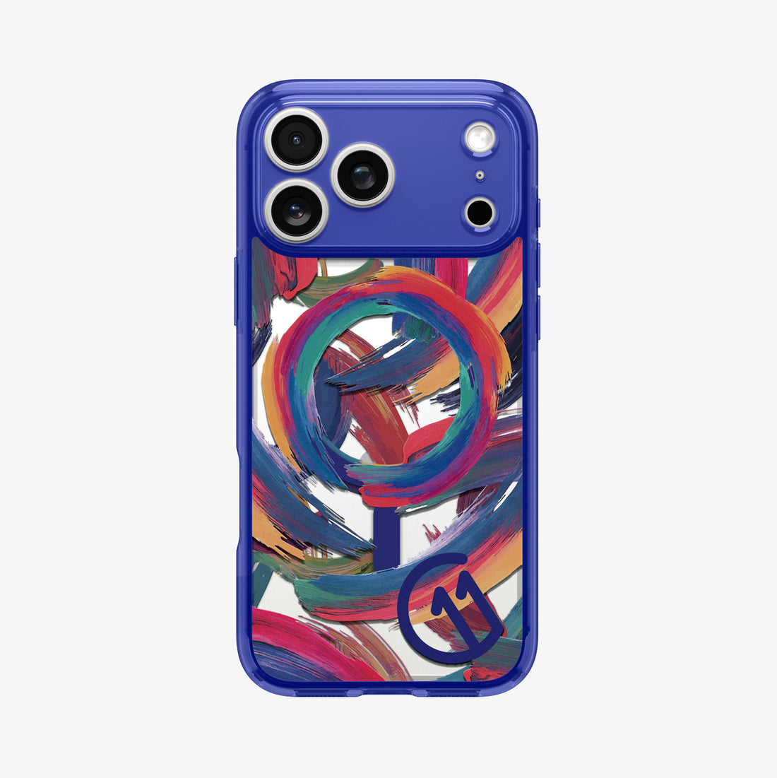 ACS11391 -  iPhone 17 Series C11 Palette case showing full back view with abstract brush artwork