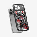 ACS11842 - Spigen Signal C11 iPhone 17 Pro case showing the Spigen Signal C11 case propped against a phone, with the street sign graphic design visible off the phone
