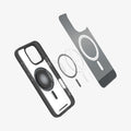 ACS08384 - iPhone 16 Pro Case Ultra Hybrid Classic (MagFit) in Classic Black showing the detached metal ring plate and the case