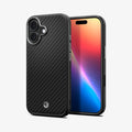 ACS09989 - iPhone 17 Case Enzo Aramid T in black showing the back and front