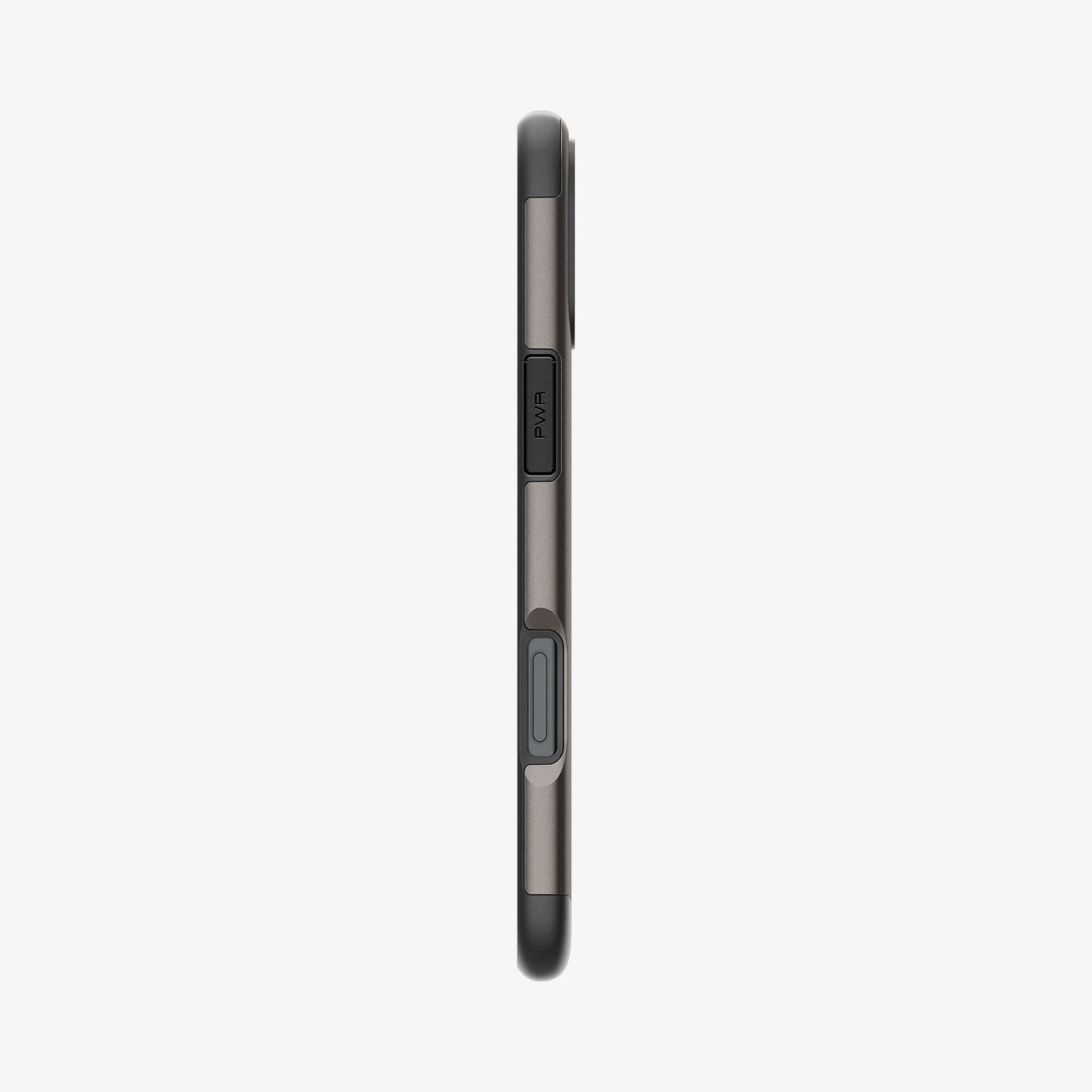 ACS08226 - iPhone 16 Case Slim Armor (MagFit) in Gunmetal showing the side