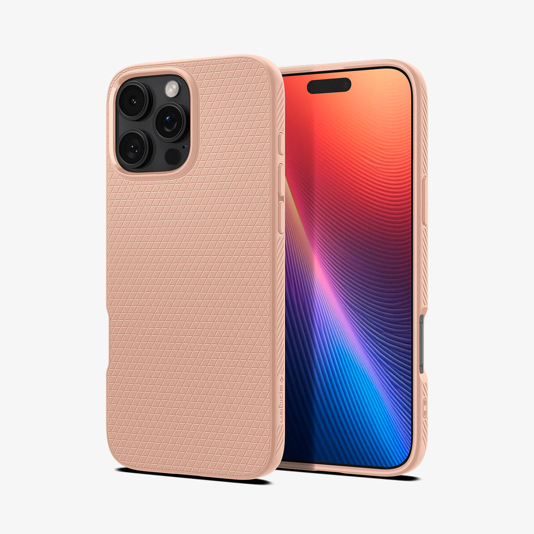 ACS08692 - iPhone 16 Pro Case Liquid Air in Rose Titanium showing the back, partial front and sides