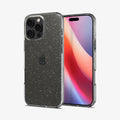 ACS07985 - iPhone 16 Pro Max Case Liquid Crystal Glitter in Crystal Quartz showing the back, partial front and sides