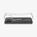 ACS07985 - iPhone 16 Pro Max Case Liquid Crystal Glitter in Crystal Quartz showing the back, hovering above the device slightly lifted both ends of top and bottom of the case