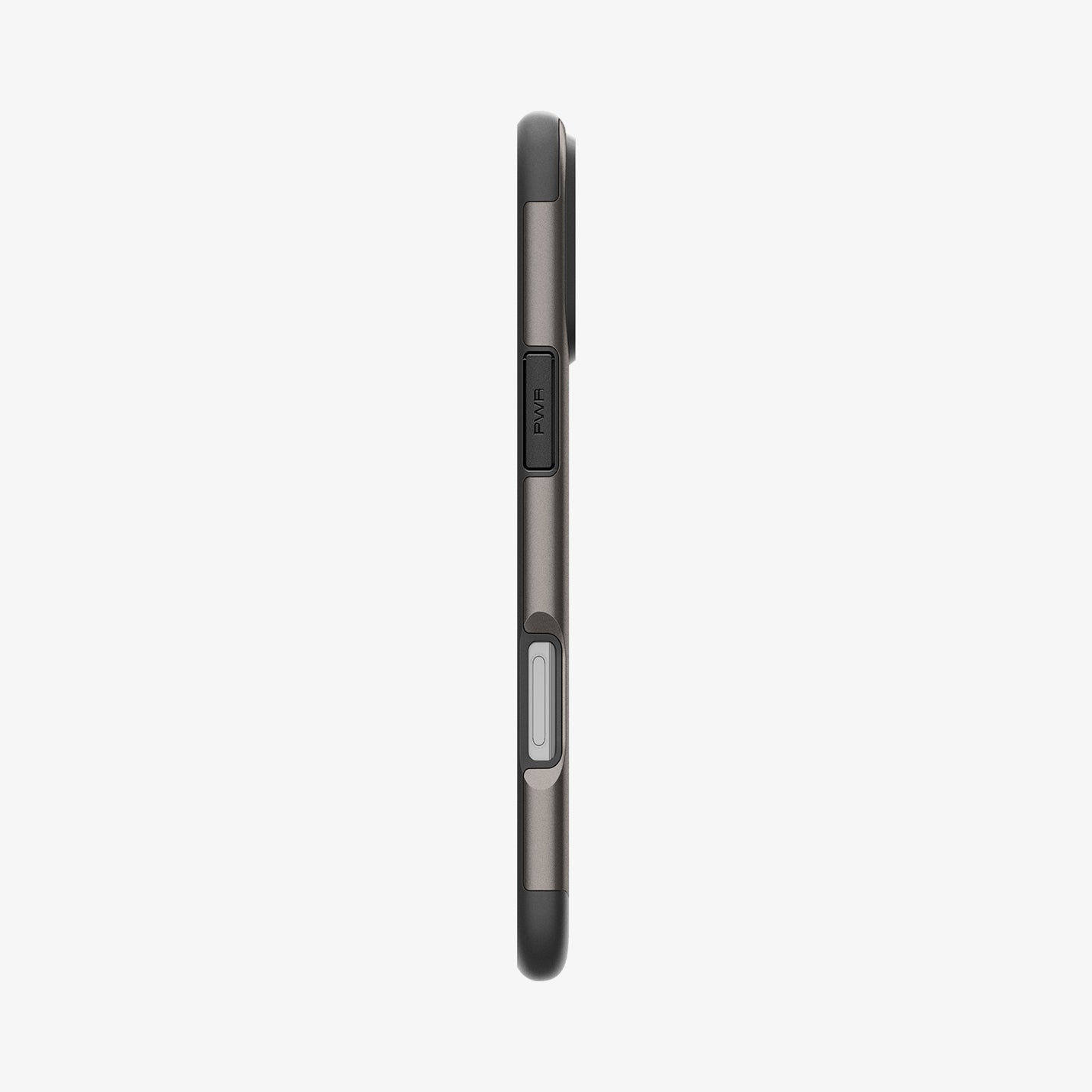 ACS08163 - iPhone 16 Pro Case Slim Armor (MagFit) in Gunmetal showing the side